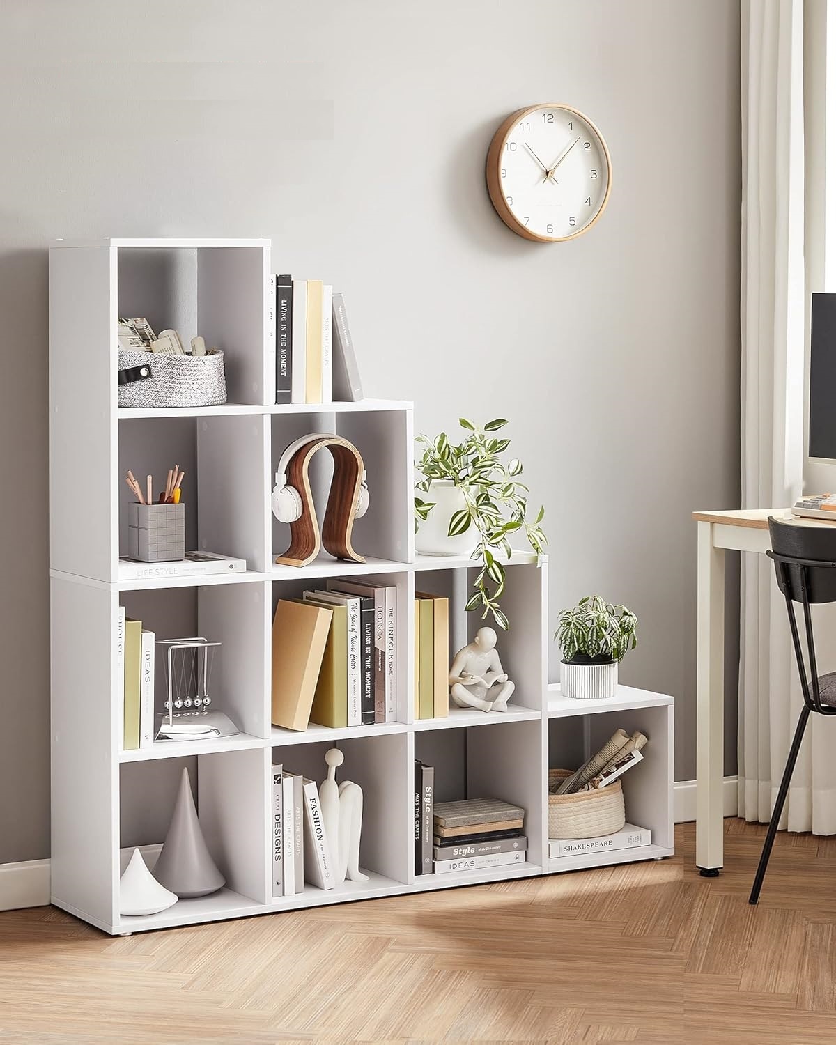 Parya Home Boekenkast, designkast, 10 kubusvakken, tentoonstellingsrek ...