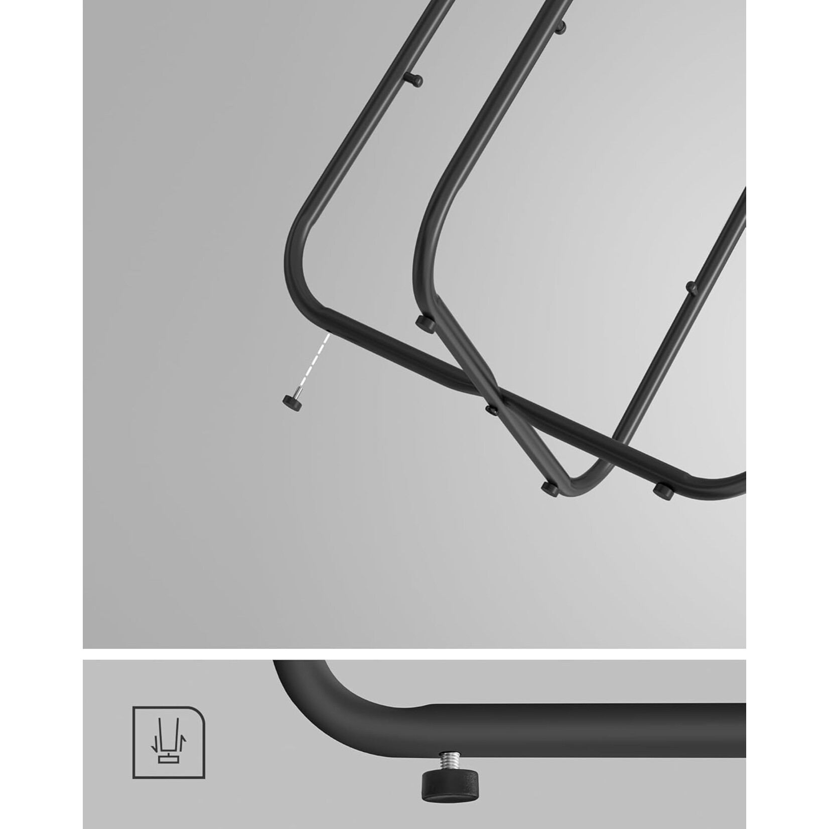 Parya Home Kleine ronde salontafel, bijzettafel met stoffen mand, opbergruimte, voor woonkamer, slaapkamer, nachtkastje, moderne stijl, boszwart en leigrijs