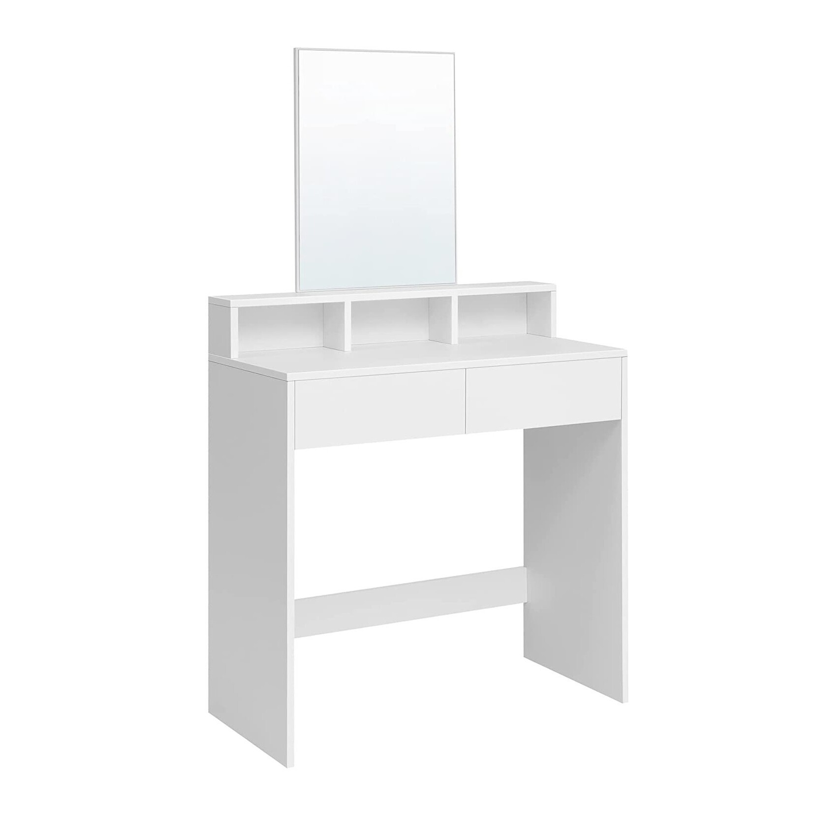 Bobbel Home Bobbel Home - Kaptafel met rechthoekige spiegel - Met 2 lades & 3 open vakken - Wit