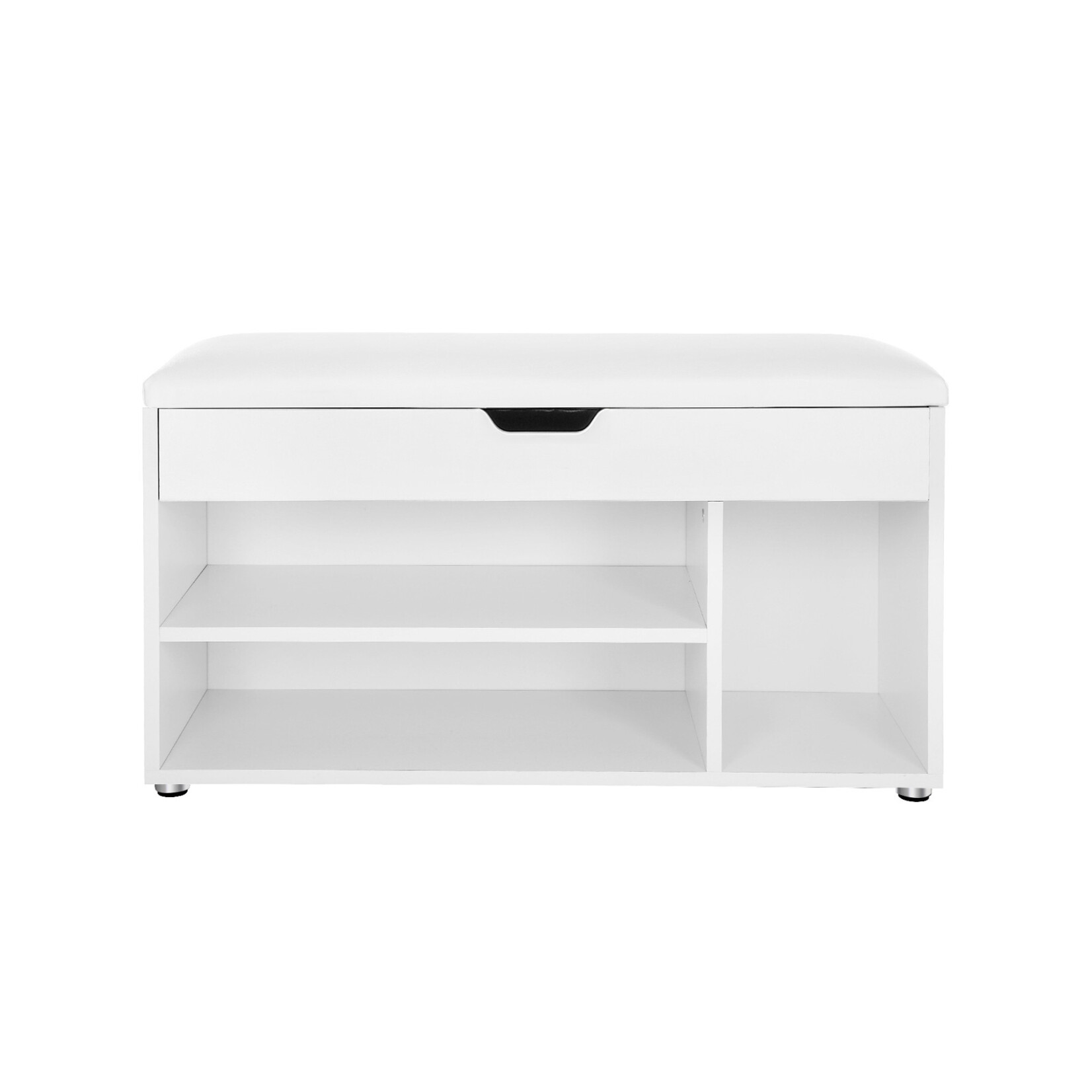 Parya Home Parya Home shoe bench with seat cushion, 3 compartments chest, bench for storing shoes with seat, 2 steps, hallway furniture, white maximum load 150 kg