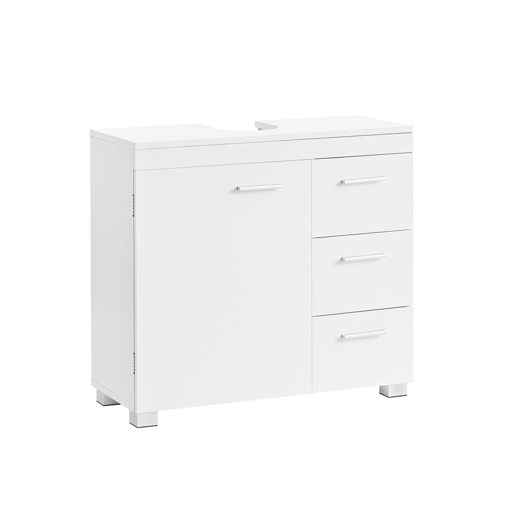 Parya Home Base cabinet, bathroom cabinet with 3 drawers, 2 compartments behind the door, 30 x 70 x 64 cm, White