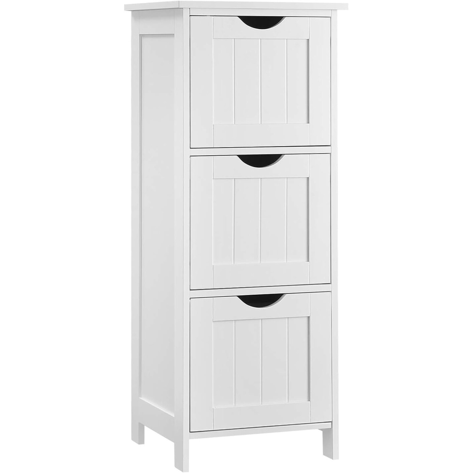 Parya Home Bathroom cabinet, bathroom cupboard, side cabinet with 4 drawers, 30 x 30 x 82 cm, for bathroom, living room, dining room, kitchen, modern, matt white