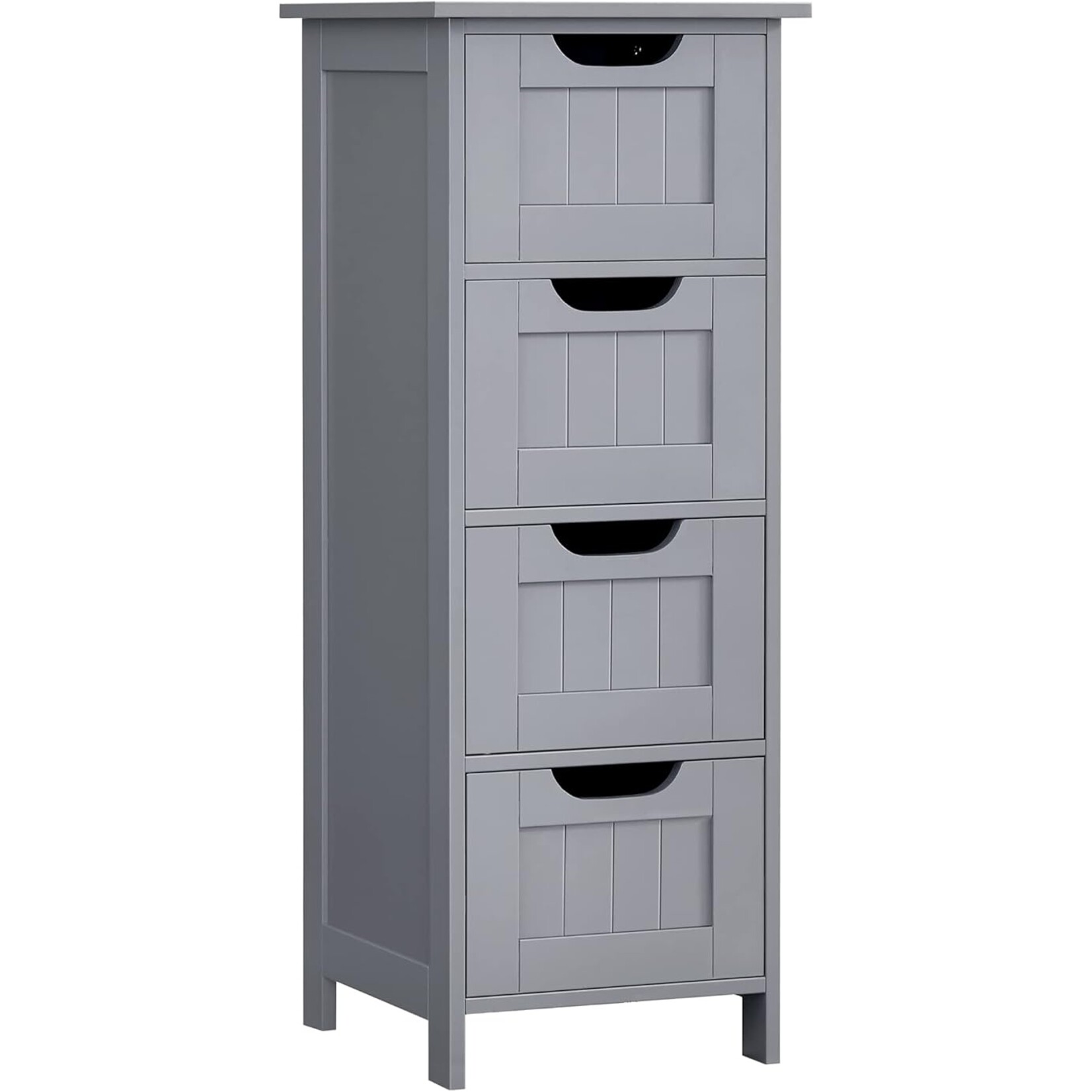 Parya Home Bathroom cabinet, bathroom cabinet, side cabinet with 4 drawers, 30 x 30 x 82 cm, for bathroom, living room, dining room, kitchen, modern, matte gray