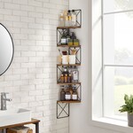 Parya Home Hoekplank, boekenkast met zigzagdesign, 5 lagen