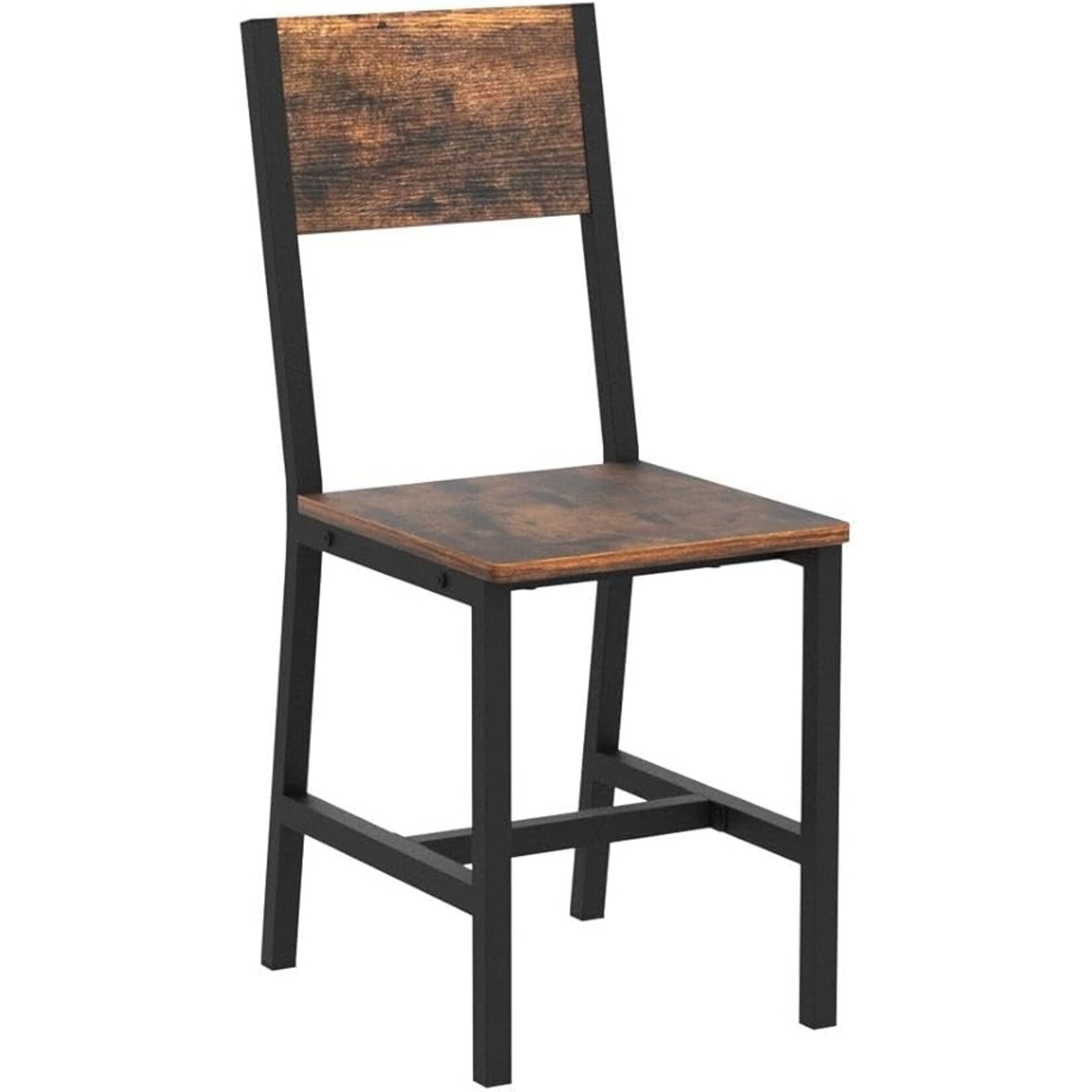 Parya Home Parya home Set van 2, stalen frame, industrieel, voor eetkamer, woonkamer, keuken, rustiek bruin en zwart