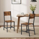 Parya Home Parya Home Set of 2, steel frame, industrial, for dining room, living room, kitchen, rustic brown and black
