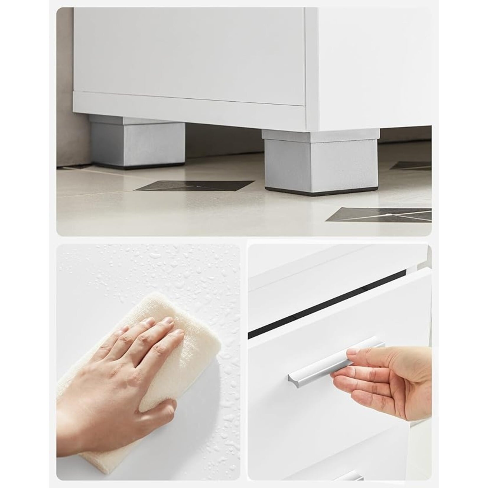 Parya Home Base cabinet, bathroom cabinet with 3 drawers, 2 compartments behind the door, 30 x 70 x 64 cm, White