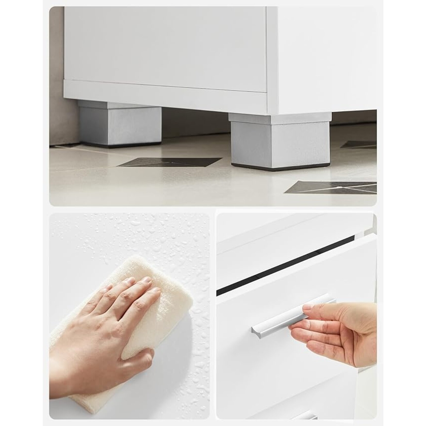 Parya Home Parya Home Base cabinet, bathroom cabinet with 3 drawers, 2 compartments behind the door, 30 x 70 x 64 cm, White