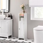 Parya Home bathroom cabinet, bathroom furniture, bathroom cupboard, narrow bathroom shelf, adjustable shelves, space-saving, easy assembly, white