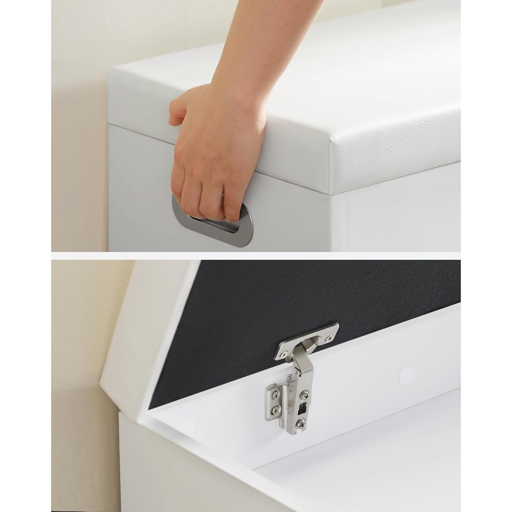 Parya Home Parya Home schoenbank met zitkussen, 3 compartimenten borst, bank voor het opbergen van schoenen met zitting, 2 treden, gangmeubilair, wit maximaal belastbaar 150 kg