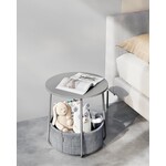 Parya Home ronde bijzettafel, kleine tafel, salontafel klein, woonkamertafel, stoffen mand