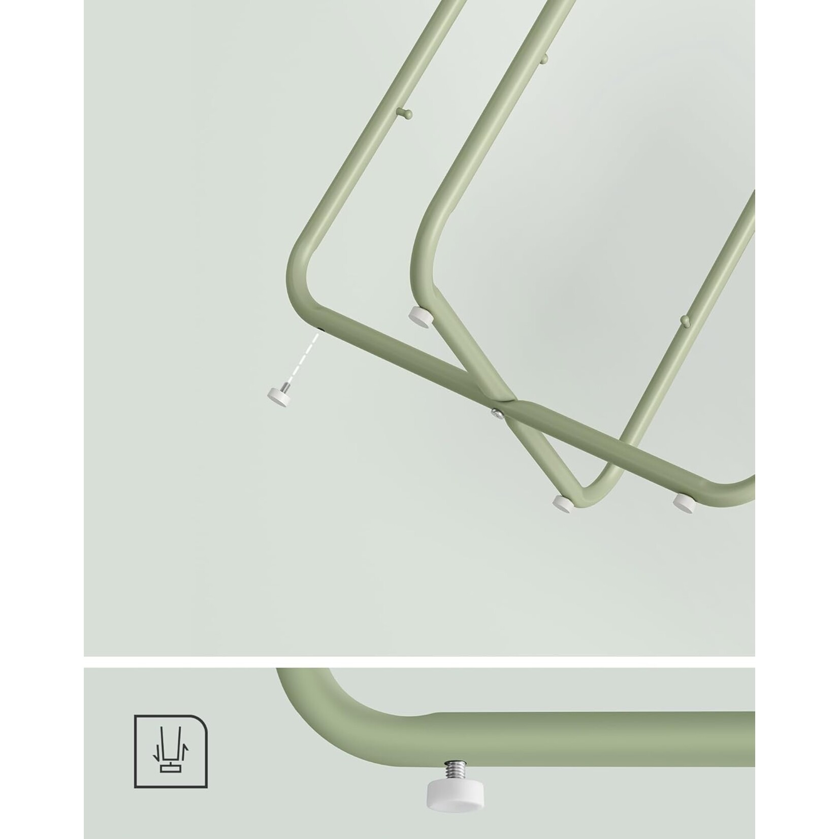 Parya Home Parya Home Kleine ronde salontafel, bijzettafel met stoffen mand, opbergruimte, voor woonkamer, slaapkamer, nachtkastje, moderne stijl, lauriergroen en crèmewit