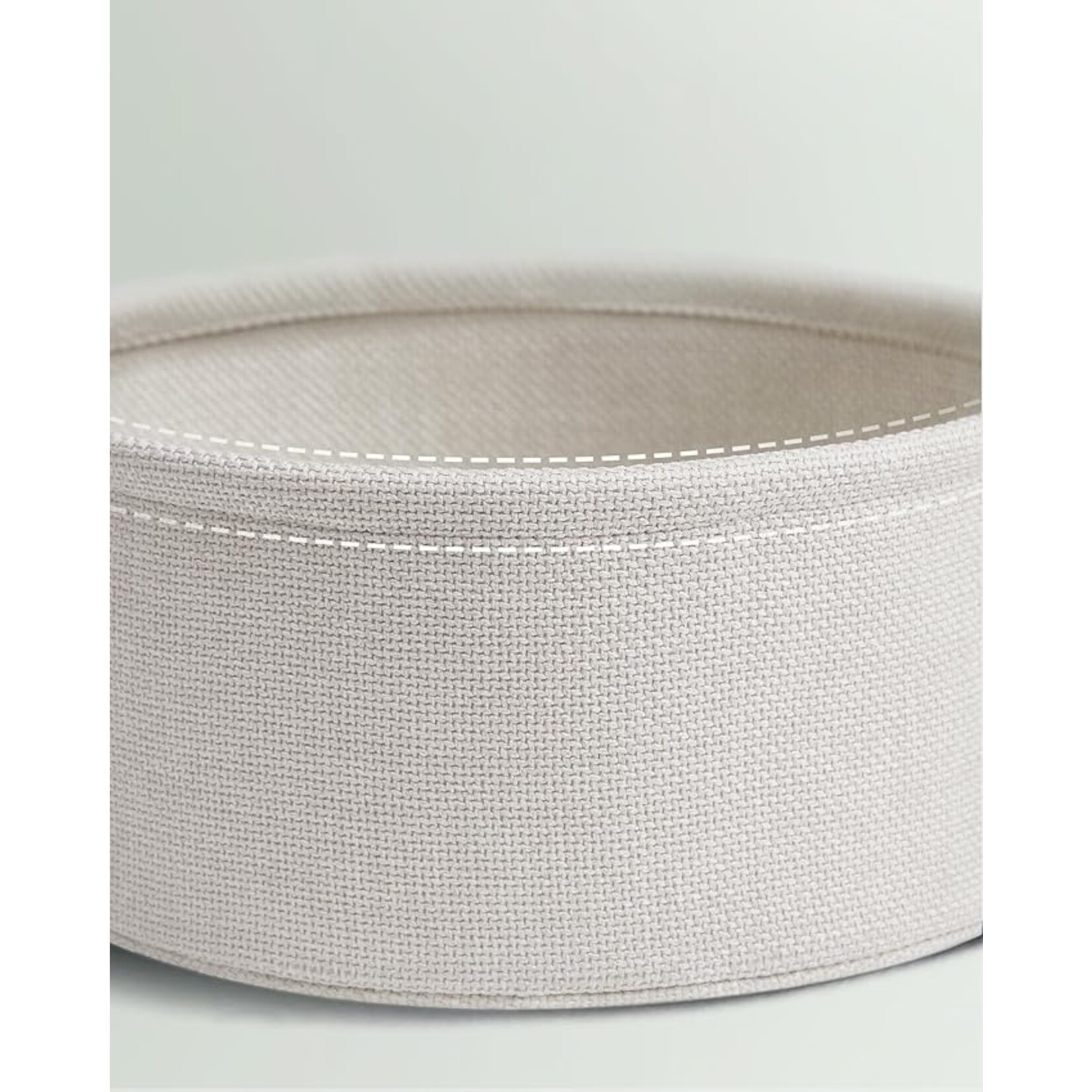 Parya Home Small round coffee table, side table with fabric basket, storage space, for living room, bedroom, bedside table, modern style, laurel green and creamy white
