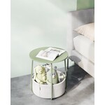 Parya Home Small round coffee table, side table with fabric basket, storage space, for living room