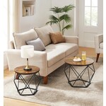 Parya Home ronde salontafel, set van 2, woonkamertafel, bijzettafel, vintage flair