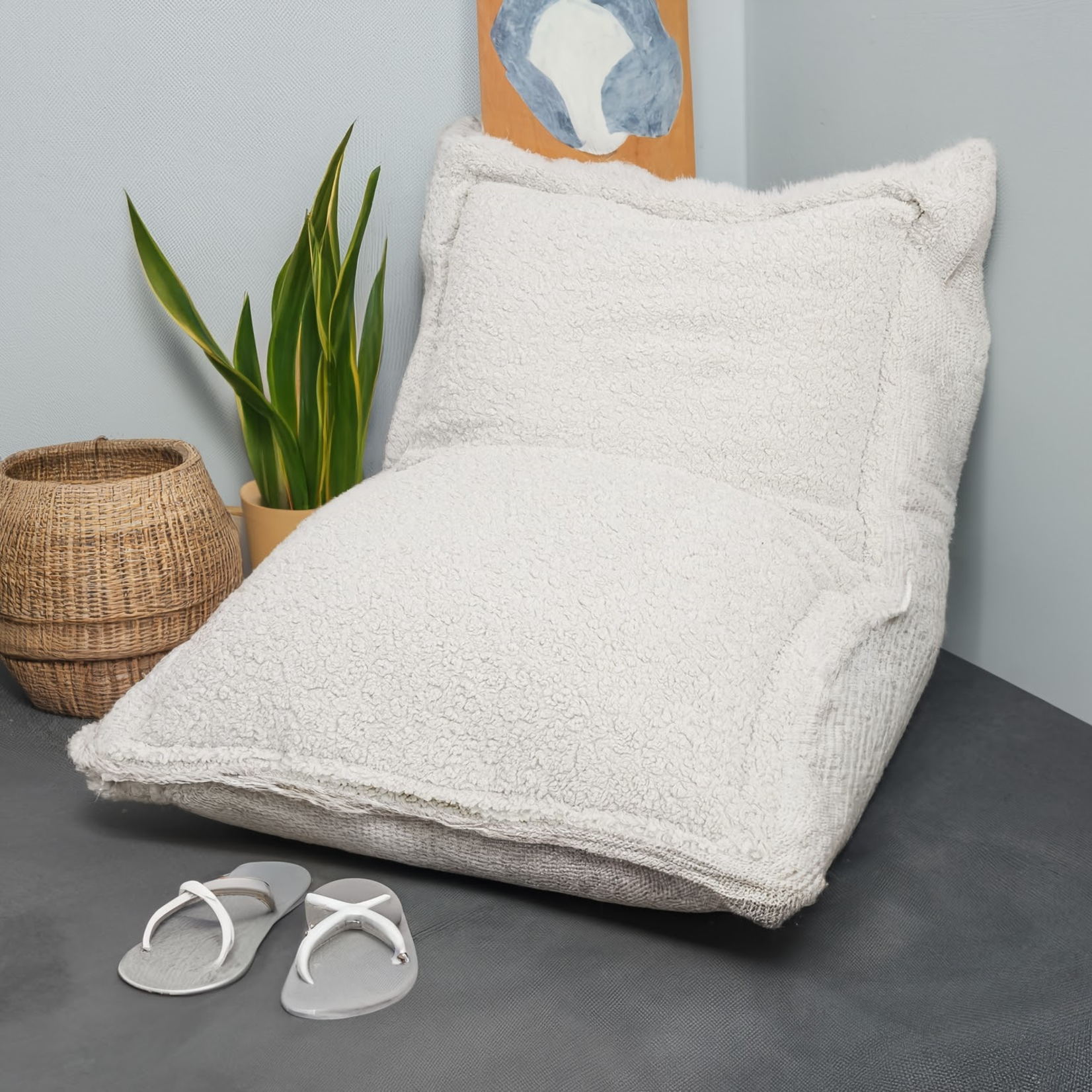 Bobbel Home BobbelHome - sfeervolle zitzak / zitkussen - 100 X 150 cm - Teddy - Ecru