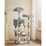 Bobbel Home Bobbel Home - krabpaal - 143 cm - stabiele krabpaal met kattenhuis -Lichtgrijs