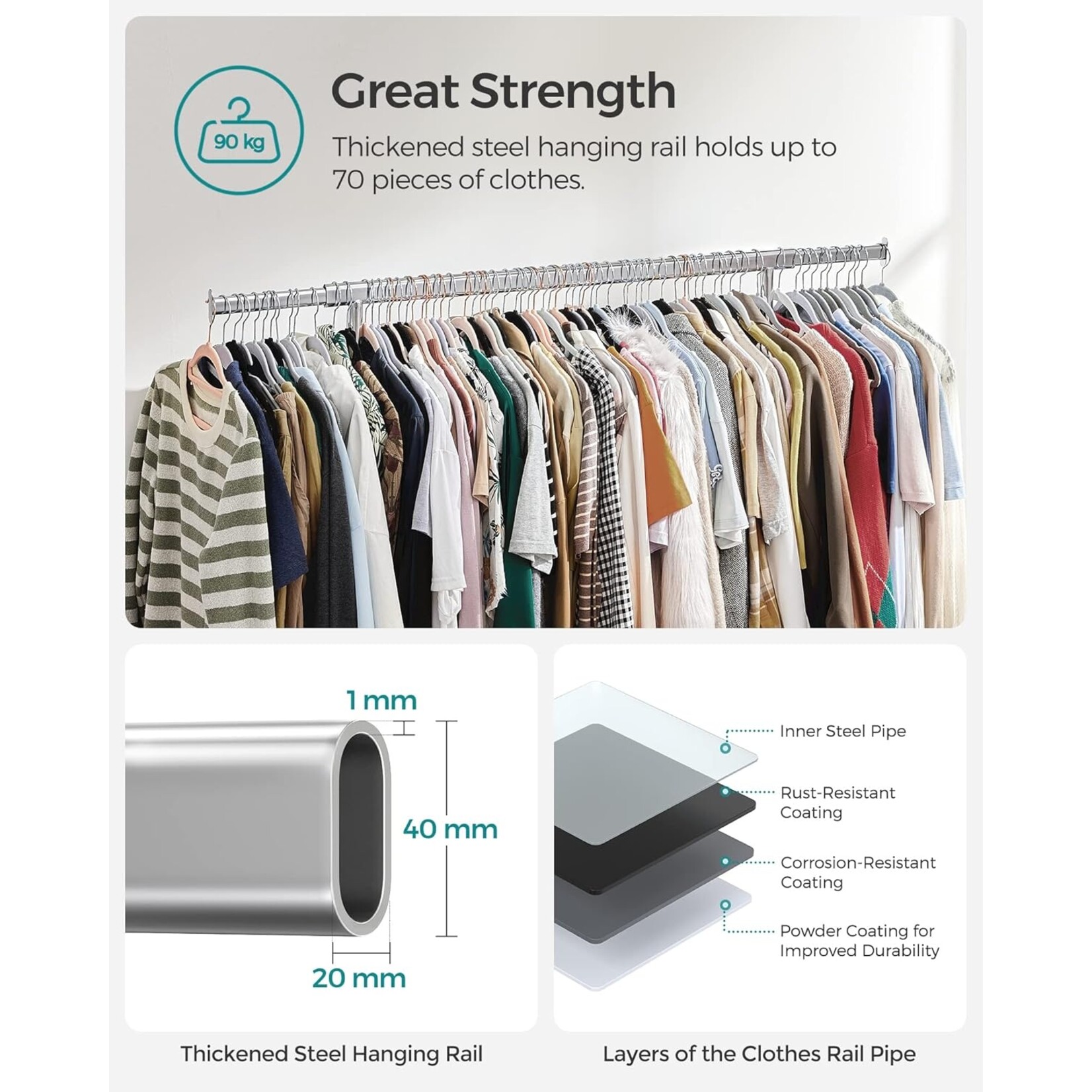 Bobbel Home Bobbel Home - Clothes rack with extendable clothes rod