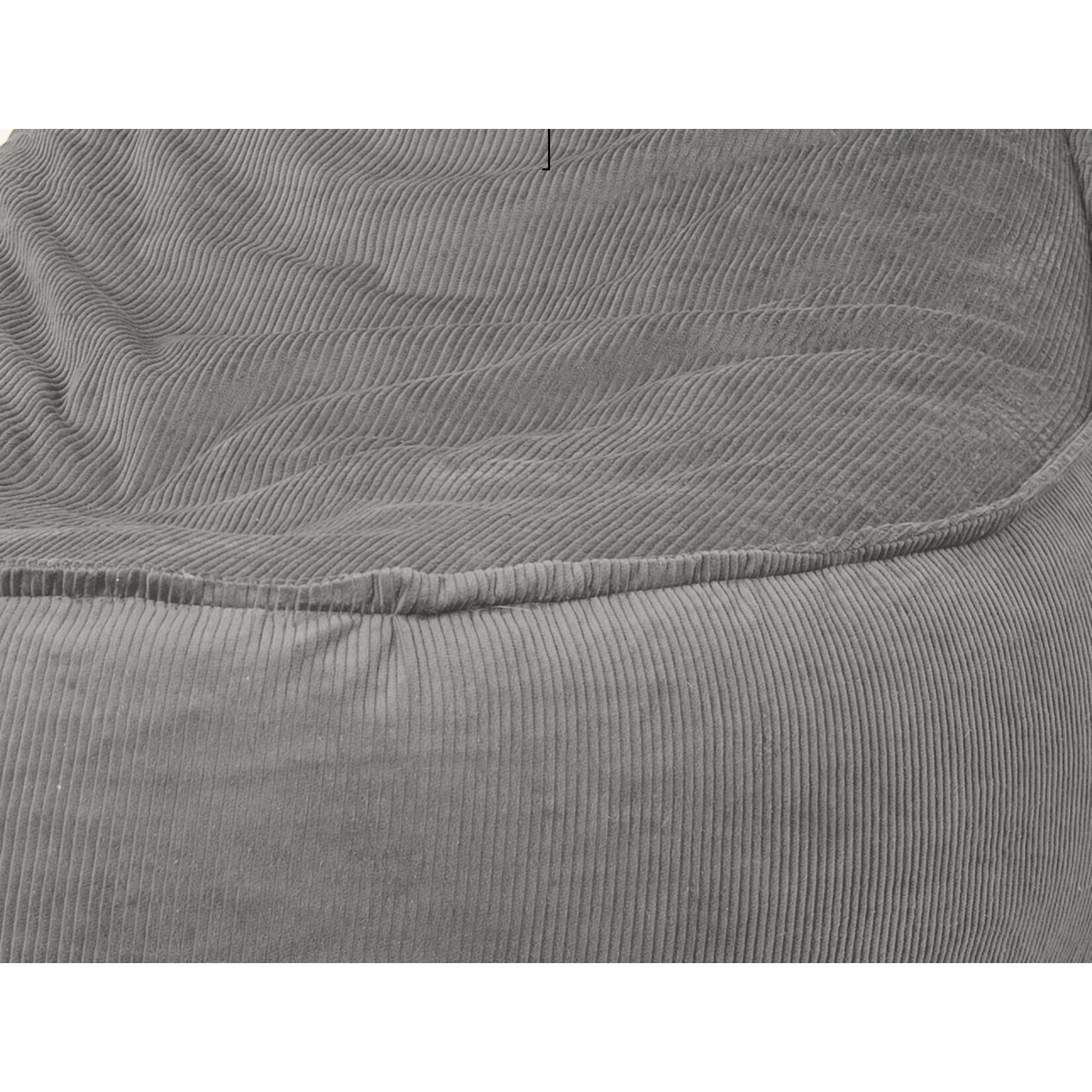 Bobbel Home Bobbel Home -  Zitzak Stoelvorm - Santiago - Ribstof – Zitstoel - Junior - 100 liter - Curduroy - Voor Binnen - Grijs