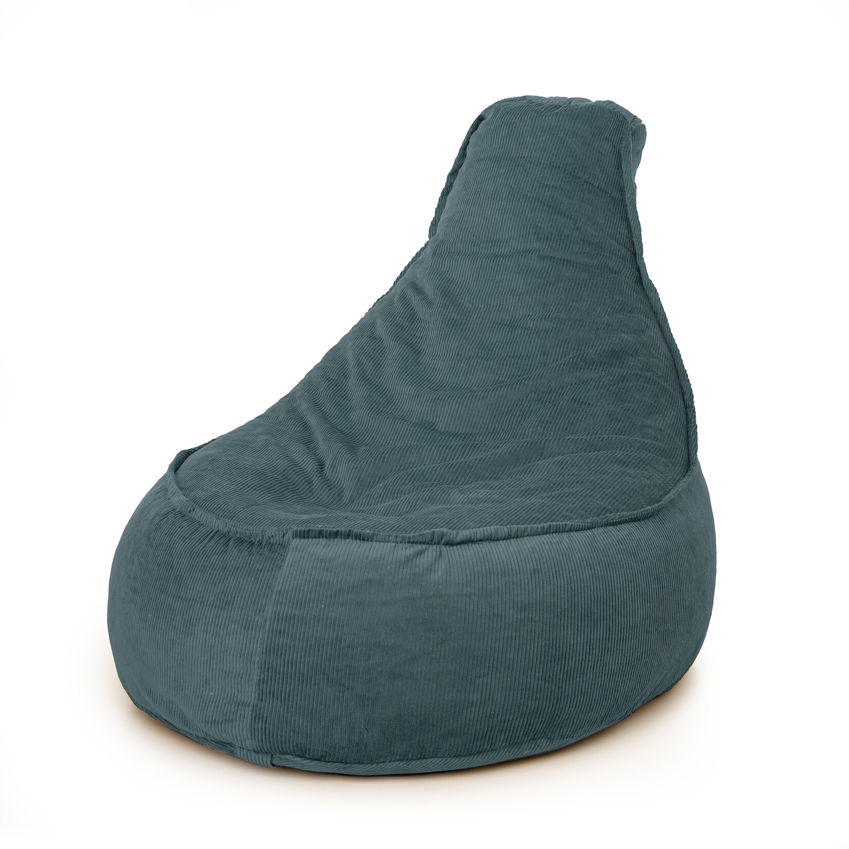 Drop & Sit - Stoel Zitzak Ribstof - Petrol - Junior - Voor Binnen