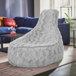 Drop & Sit Stoel Zitzak Bont - Zitzakfauteuil - Woonkamerzitzak - Grijs - Junior - Voor Binnen