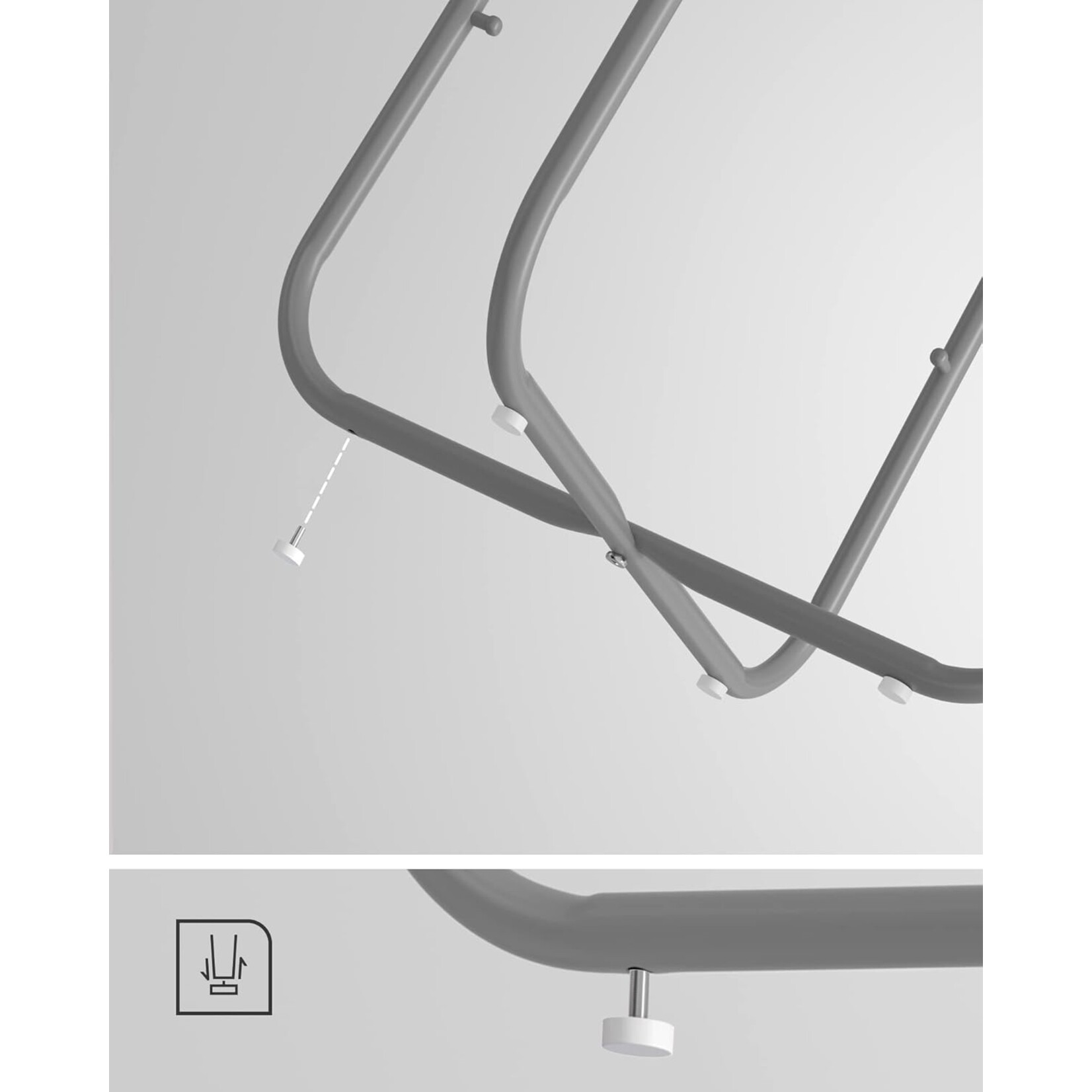 Parya Home Bijzettafel rond kleine tafel salontafel klein woonkamertafel met stoffen mand opbergruimte voor woonkamer slaapkamer nachtkastje grijs-wolk wit Grijs + troebel wit 45 x 45 x 50 cm