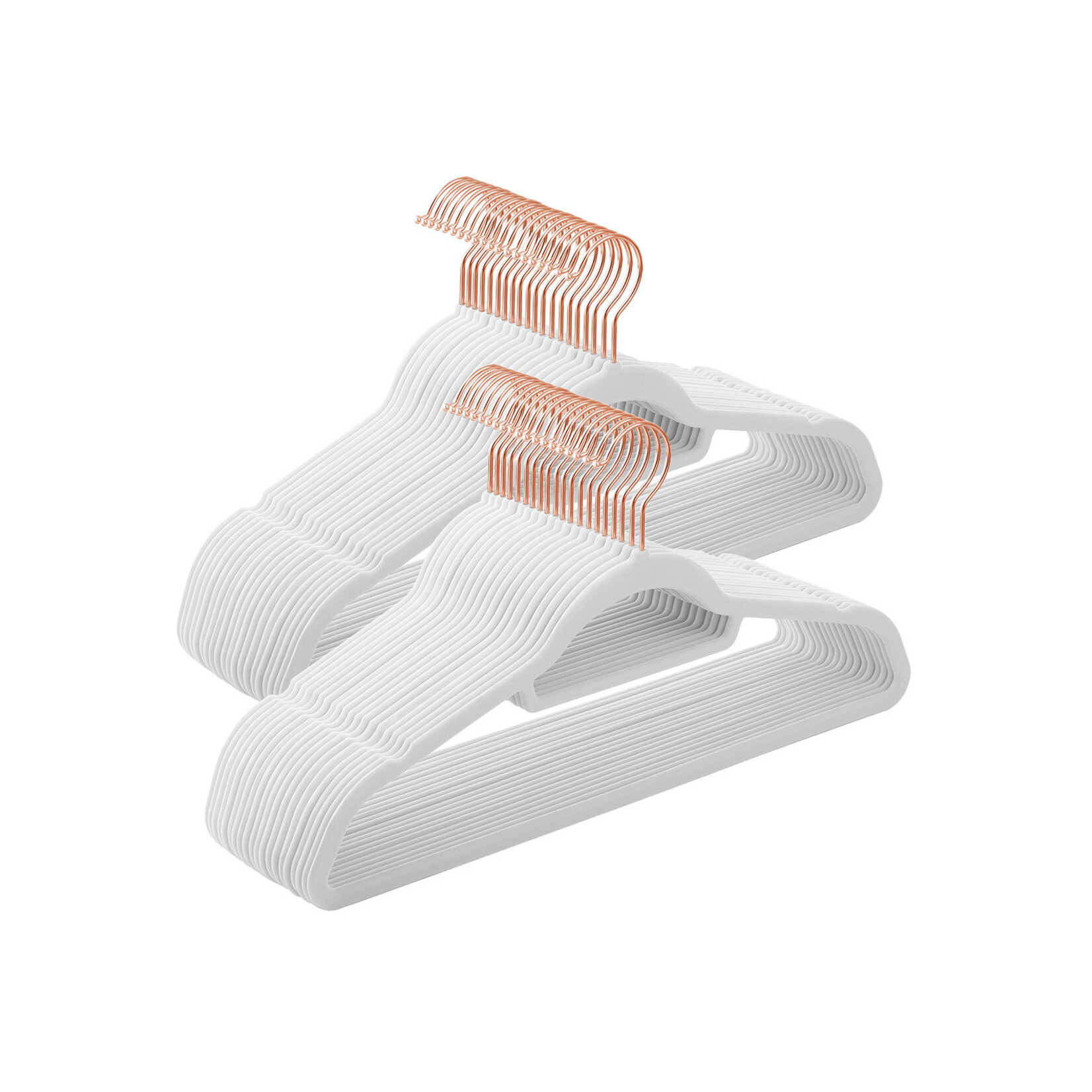 Kledinghangers - kleerhangers- 50 stuks - antislip - premium kwaliteit - duurzaam en dun - 0,5 cm dik - ruimtebesparend - sterk hoogwaardig kunststof - voor volwassenen - 41,5 cm breed - grijsÂ 