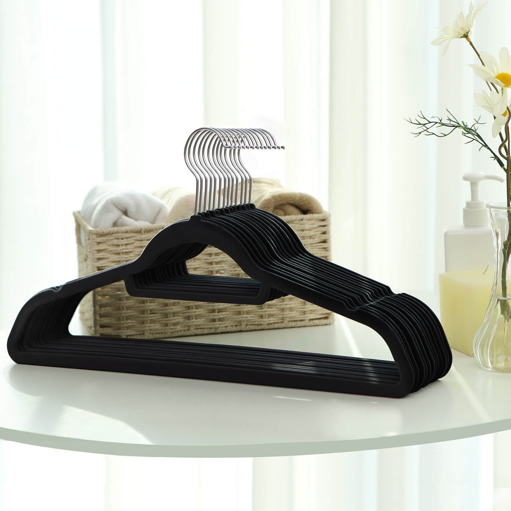Bobbel Home 50 Anti-slip kleerhangers - Ultra-dunne Kledinghangers met Fluweel - Klerenhanger