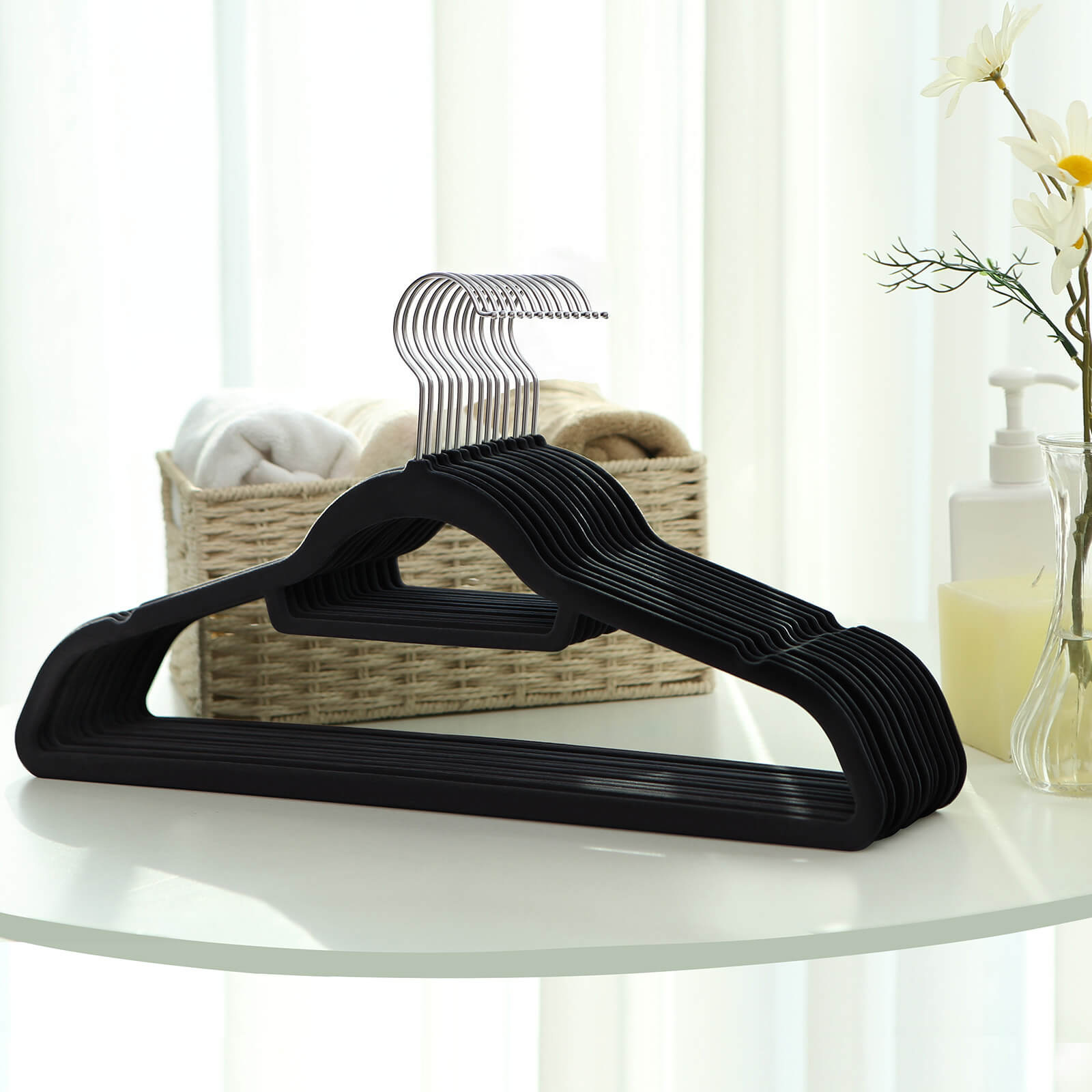 50 Anti-slip kleerhangers - Ultra-dunne Kledinghangers met Fluweel - Klerenhanger