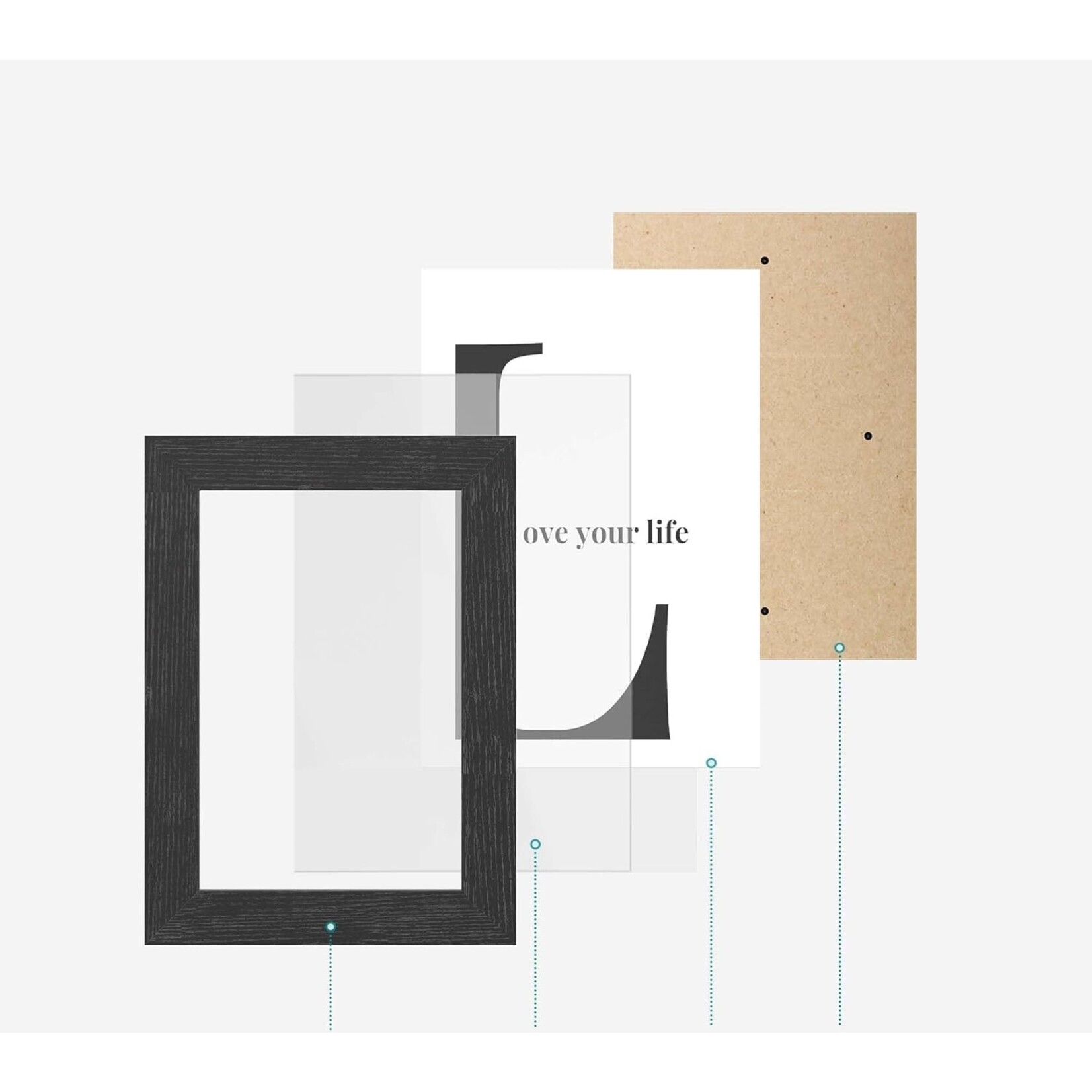 Bobbel Home Fotolijst - Modern - insta fotowand, Fotowand - 10 lijsten - Zwart