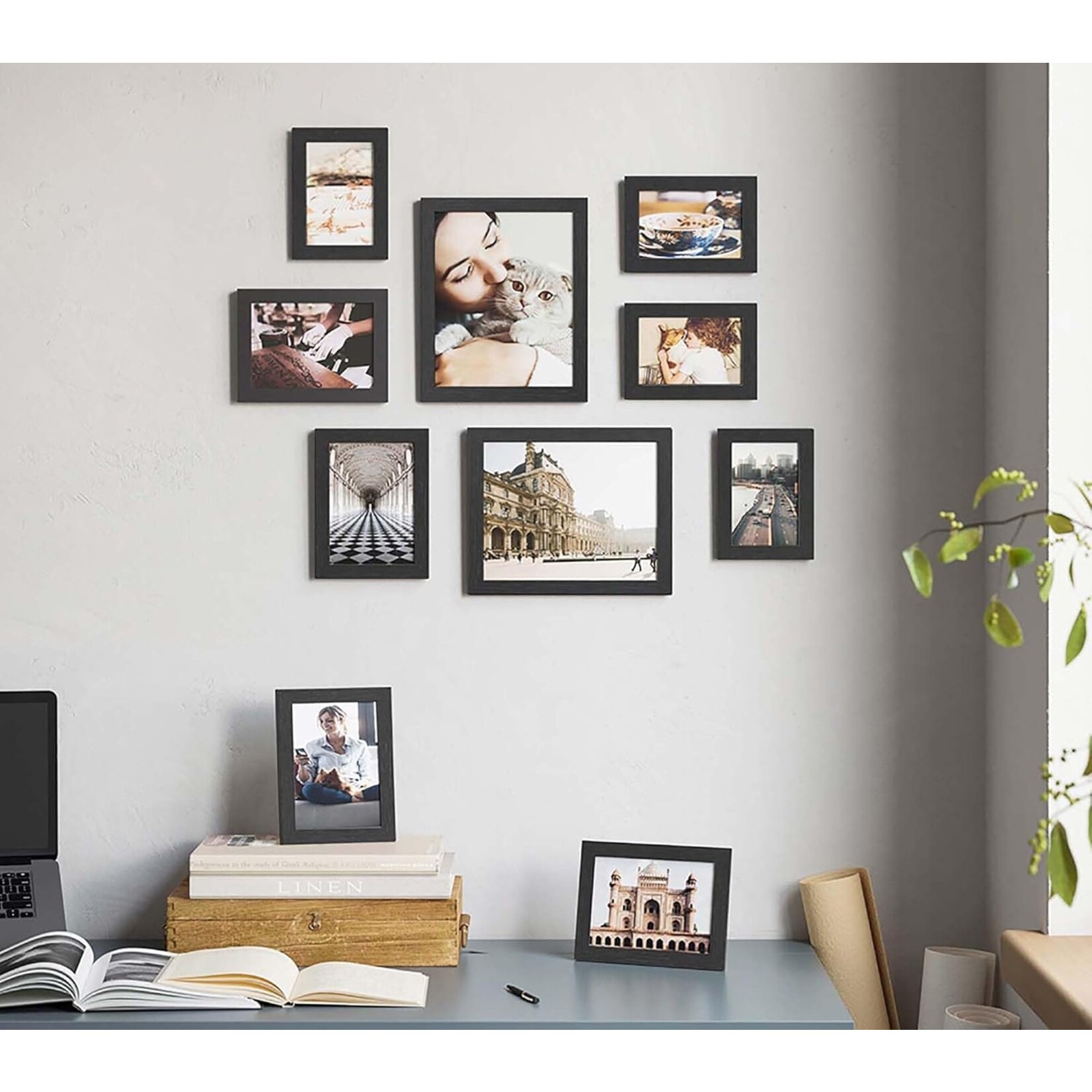 Bobbel Home Fotolijst - Modern - insta fotowand, Fotowand - 10 lijsten - Zwart