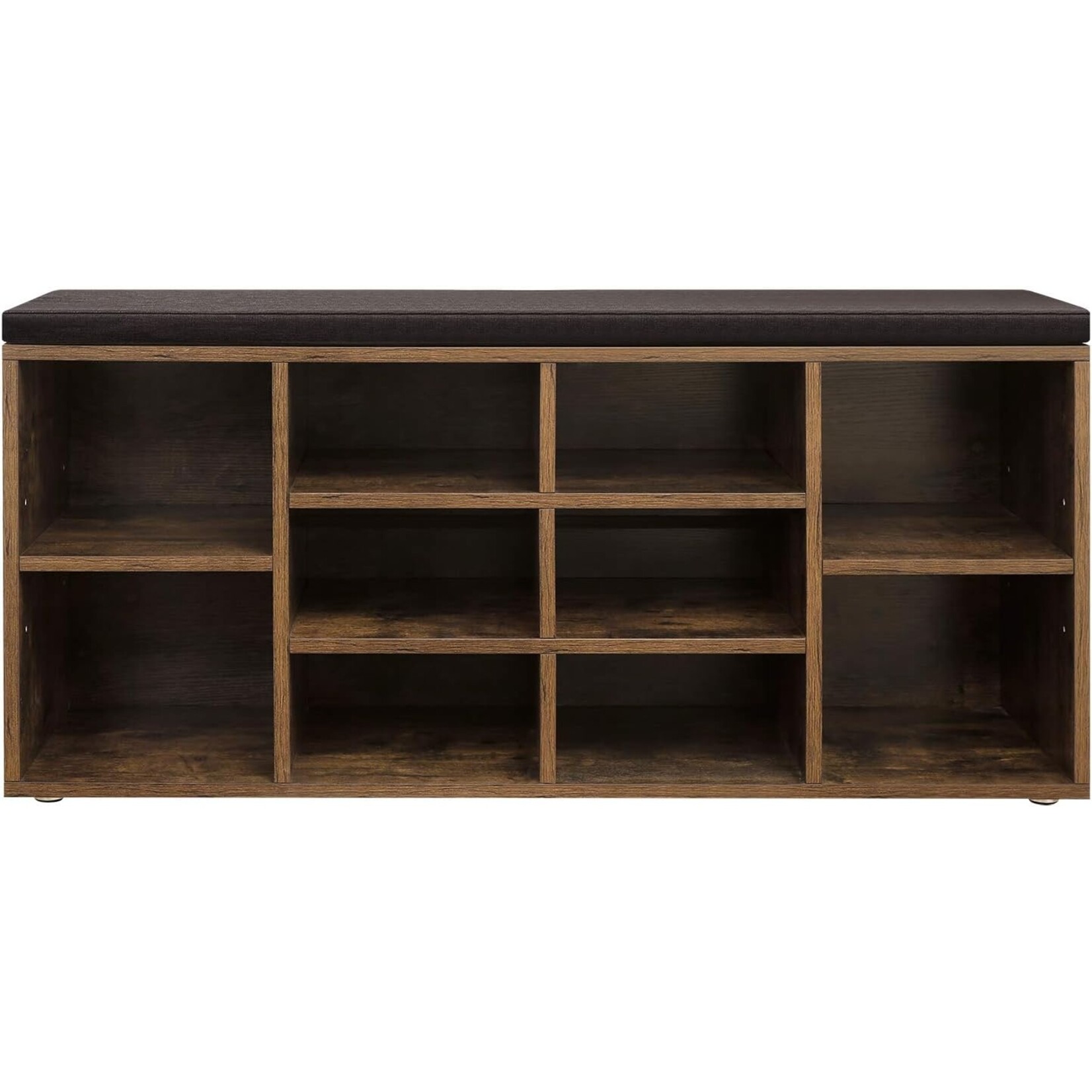 Parya Home Vintage Schoenenbank met Bekleding – Schoenenrek met 10 Vakken voor Entree, Gang of Slaapkamer (104x30x48 cm)