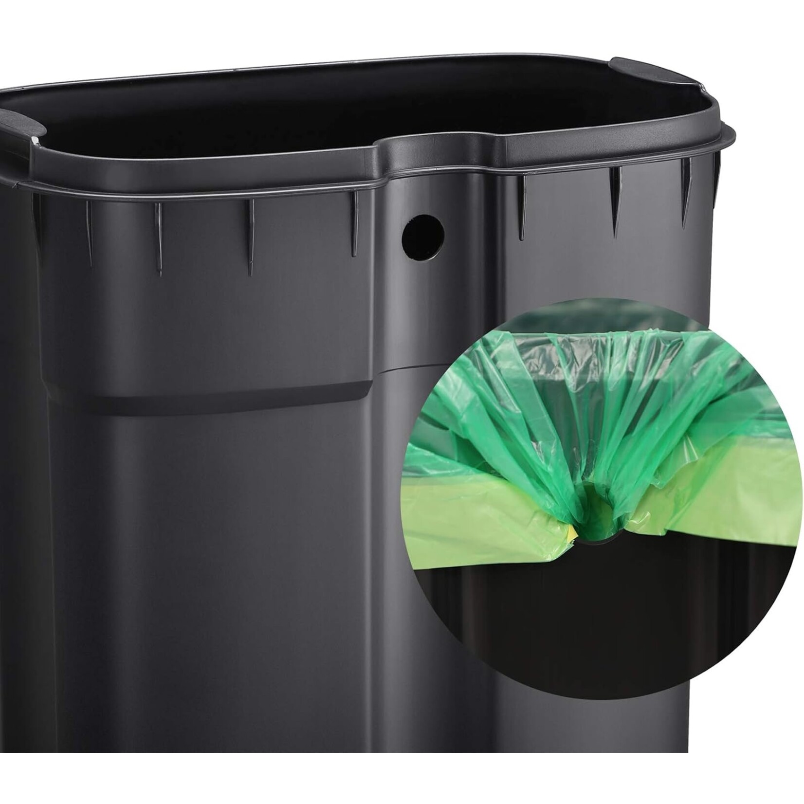 Parya Home Waste garbage can for kitchen, 30L waste garbage can with pedal, pedal bin with plastic inner bucket, hinged lid, softclose, odorproof and hygienic, smoke gray