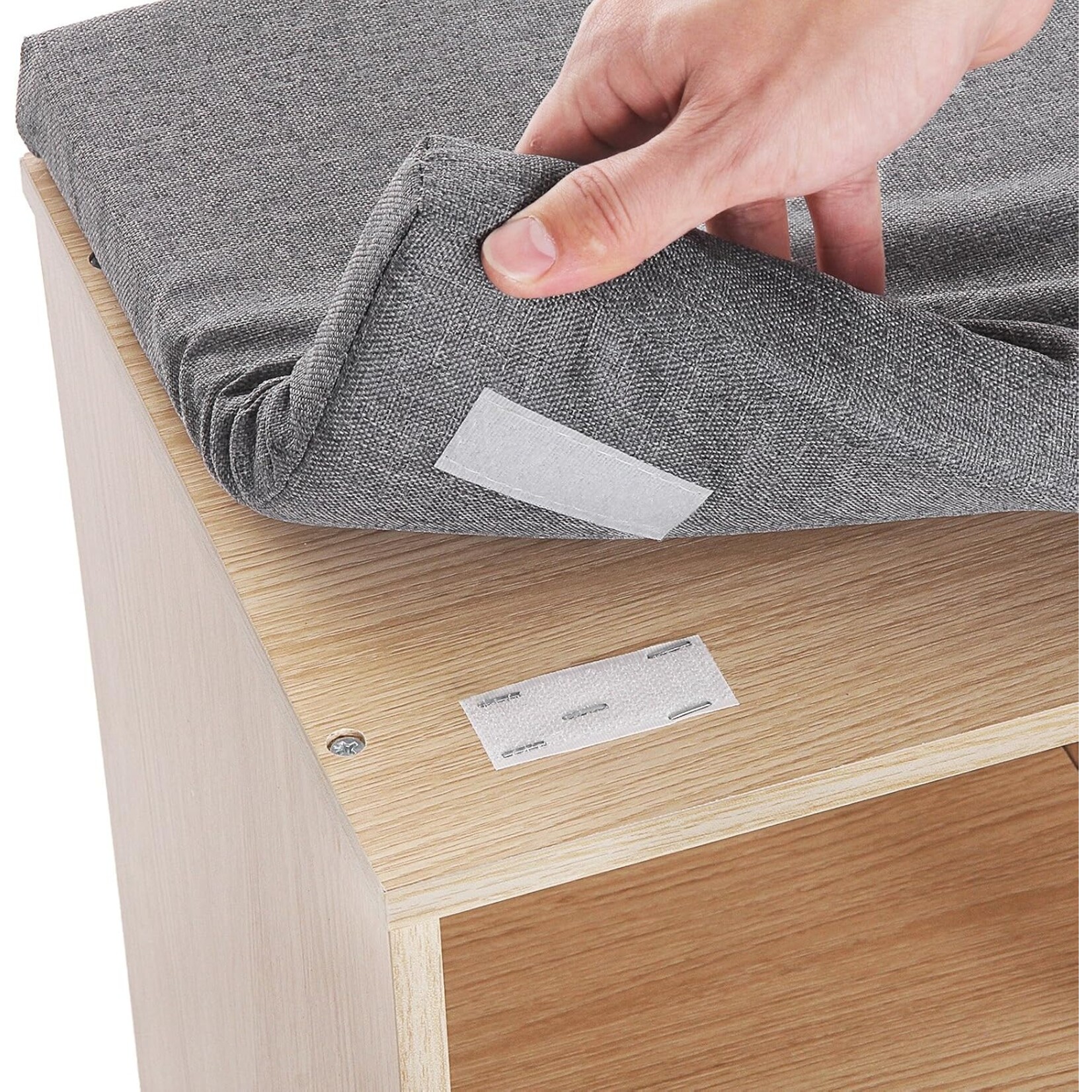 Parya Home Schoenenbank, schoenenrek, opbergkast, 10 vakken, met kussen, voor entree, 104 x 30 x 48 cm