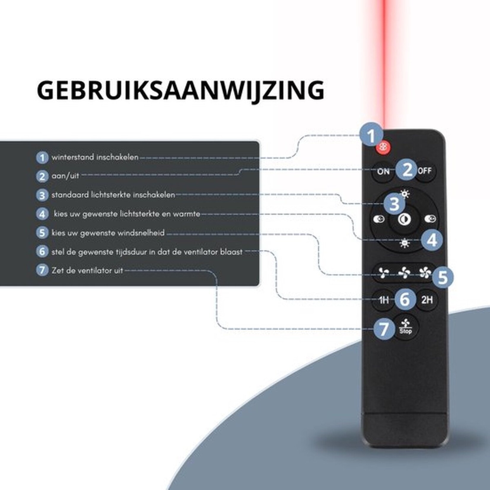 QECK!® Ceiling fan - Ceiling fan - with lighting - energy efficient - hot & cold air - silent - with remote control - summer and winter function - Ø52 cm