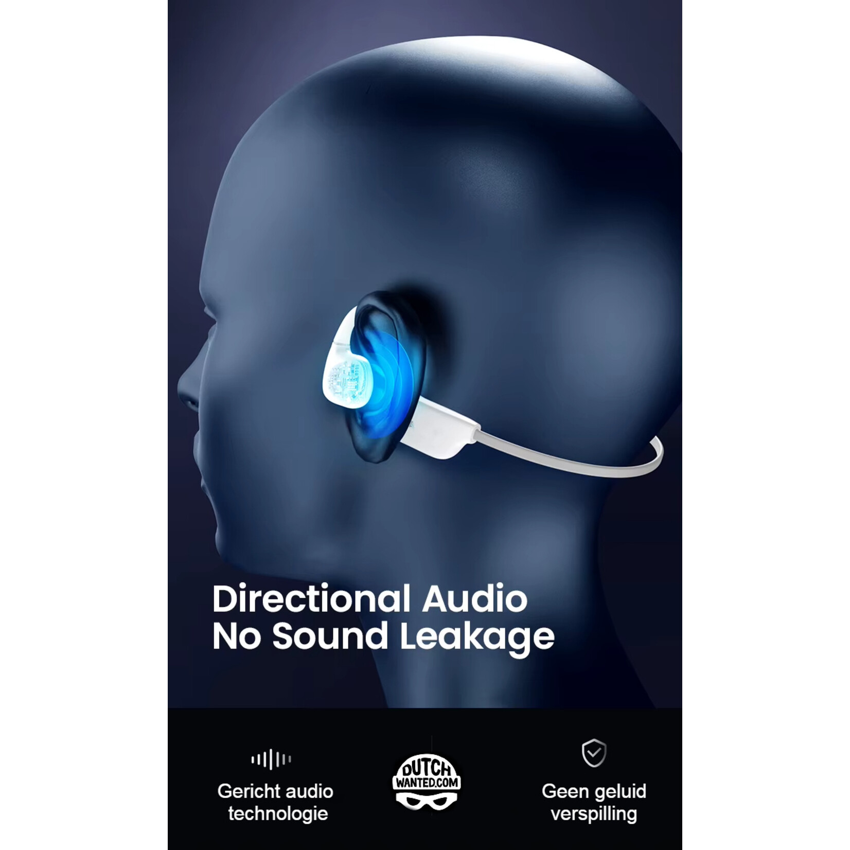 Dutch Wanted Dutch Wanted RunS22 - Hardloop oordopjes - Draadloze oordopjes - Sporthoofdtelefoon - Wireless oordopjes - Sport oortjes - Noise cancelling - Zwart