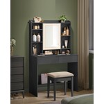 Bobbel Home Black vanity table with mirror and LED lights, dimmable, 3 lighting modes