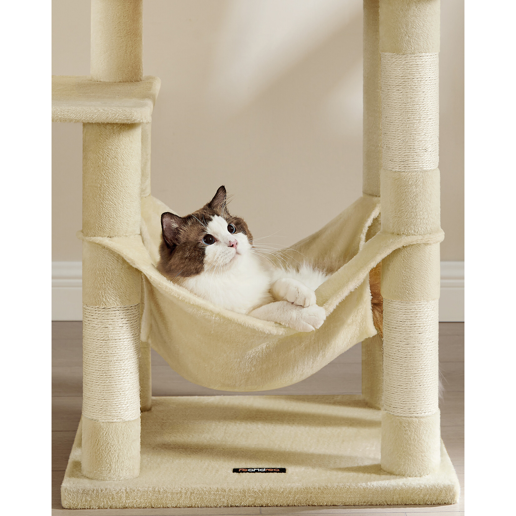Bobbel Home Bobbel Home - cat tree - 143 cm - stable cat tree with cat house - Multi level- Beige