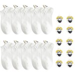 Parya Smiling Socks® 10-Pack - Leuke sokken - Vrouw/Man - Maat 42-48 - Grappige sokken - Katoen - Cadeau voor haar - Antislip sokken - One size sokken - Wit
