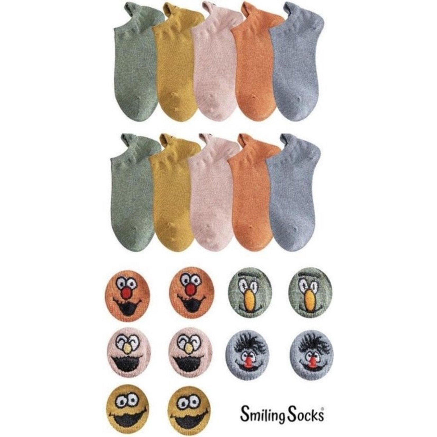 Parya Smiling Socks® 10-Pack - Leuke sokken - Vrouw/Man - Maat 42-48 - Grappige sokken - Katoen - Cadeau voor haar - Antislip sokken - One size sokken  - Kleurvol
