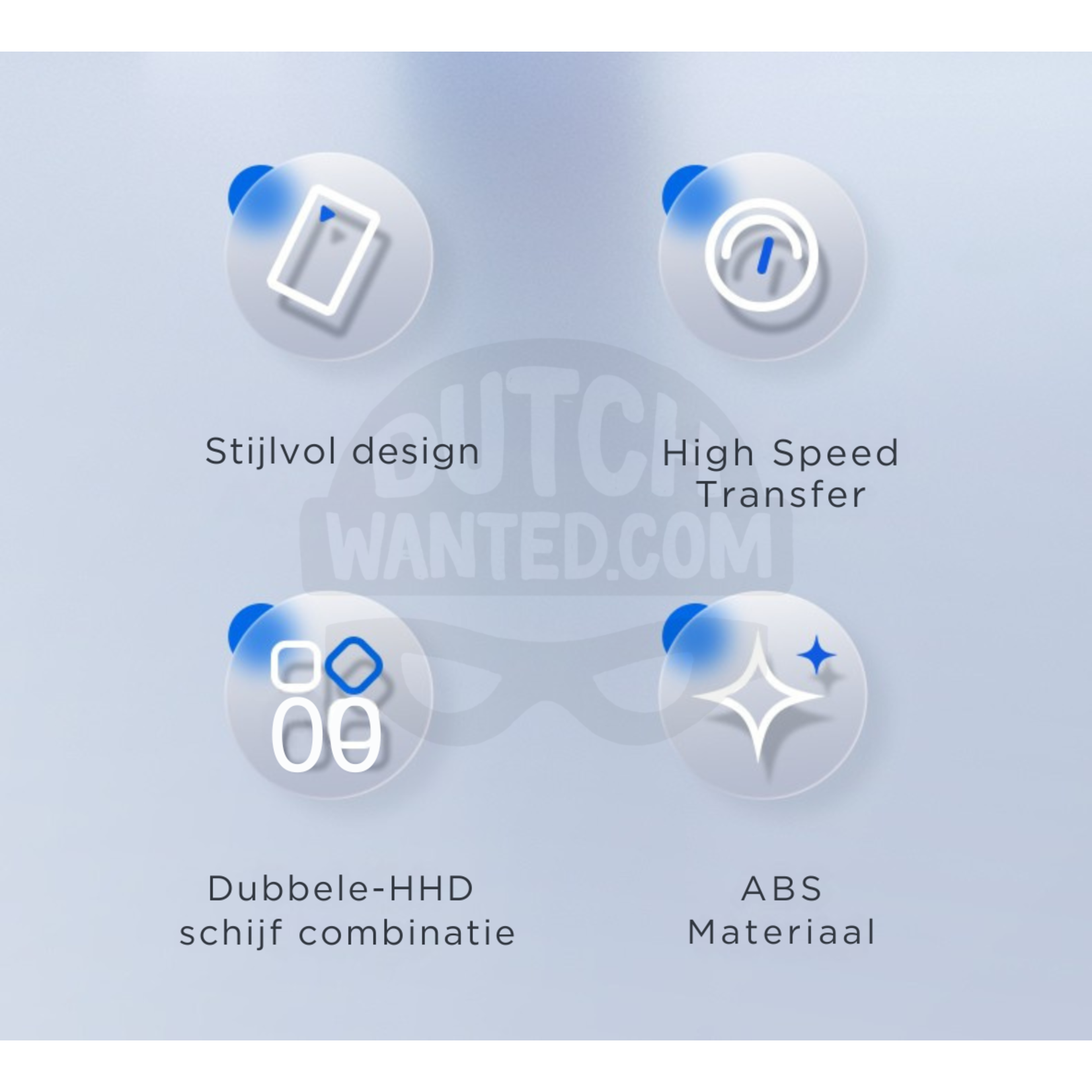 Dutch Wanted Dutch Wanted Double-  HDD Externe Harde Schijf - Snelle writing speed - 1TB (2x 500GB) dubbele schijf van 2x 500GB voor directe back up - Plug and play - Opslag extern pc of laptop - USB 3.2 - Zwart