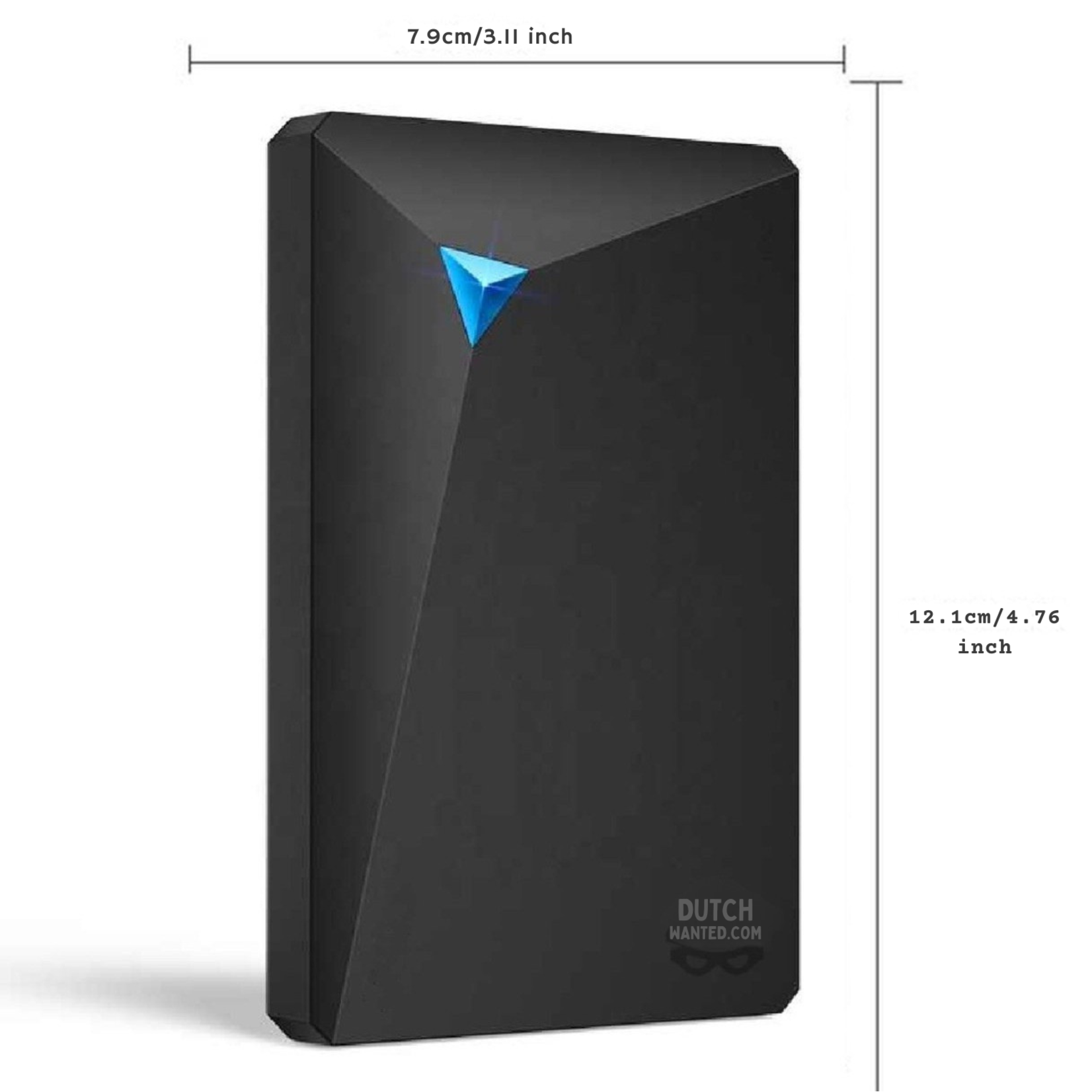 Dutch Wanted Dutch Wanted Double- HDD External Hard Disk - Fast writing speed - 1TB (2x 500GB) dual disk of 2x 500GB for direct backup - Plug and play - External PC or laptop storage - USB 3.2 - Black