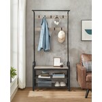 Parya Home Industrial clothes rack, gray-brown-black