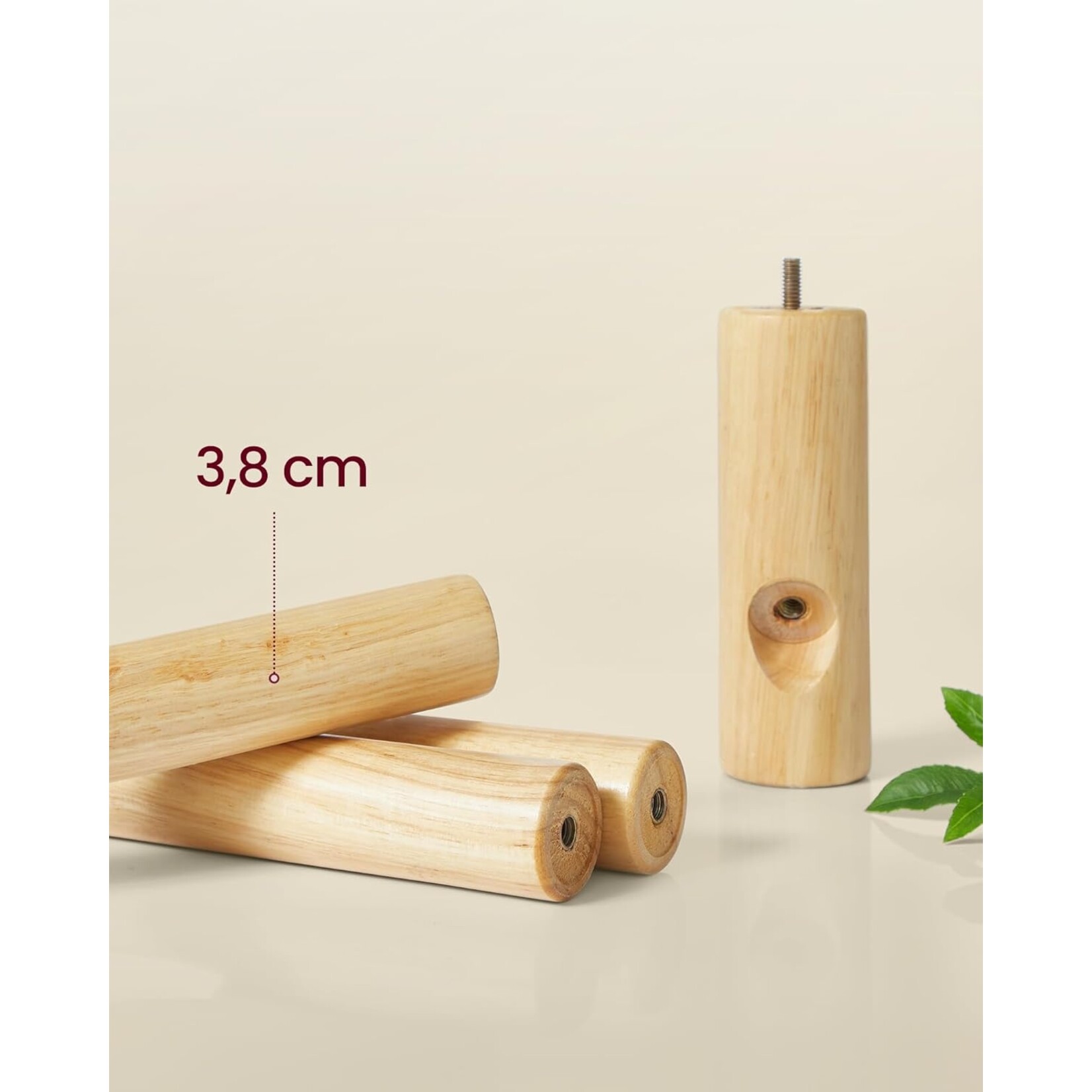Parya Home Boomvormige Kapstok – Kledingrek van massief hout met 8 haken en 3 verstelbare hoogtes, cappuccinobeige
