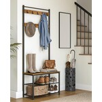 Parya Home Garderoberek met Bank, notenbruin-zwart