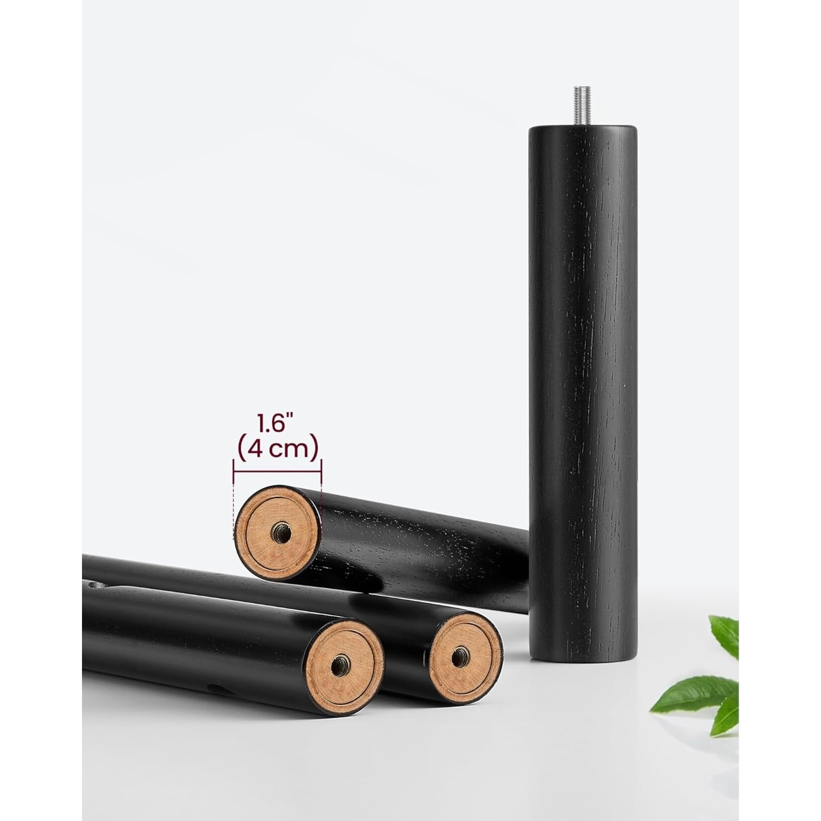 Parya Home Parya Home Massief Houten Kapstok – Boomvormige jasstandaard met 8 haken, rubberhouten frame, inktzwart