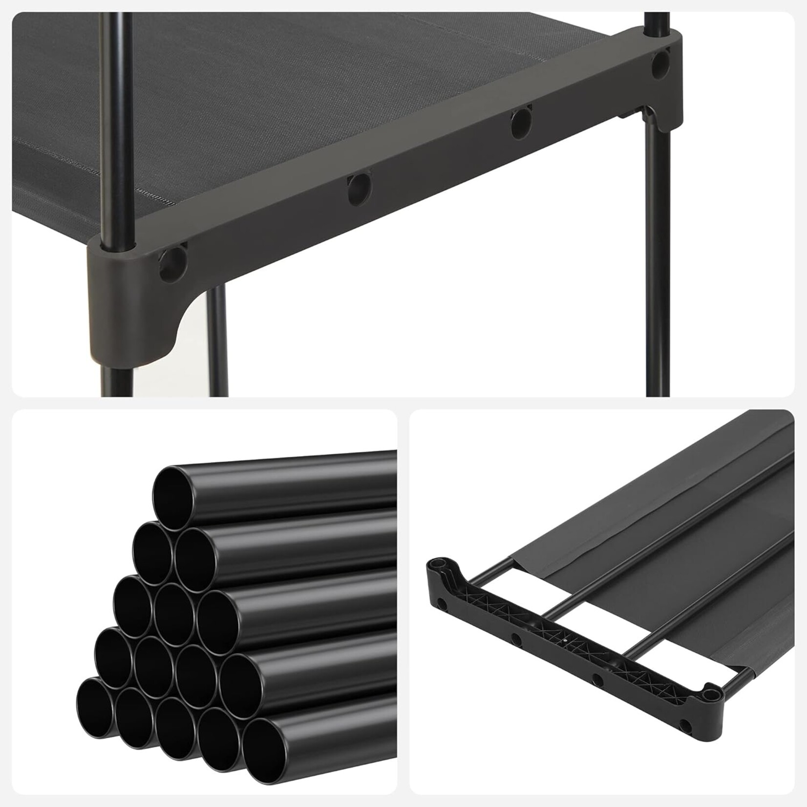 Parya Home Parya Home Stabiel Kledingrek – Vrijstaand, opvouwbaar met kledingstangen, ideaal voor kleedkamer of slaapkamer, 112 x 43 x 165 cm, zwart