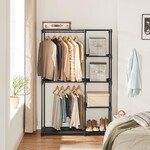 Parya Home Stable Clothes Rack,  Vrijstaand, opvouwbaar met kledingstangen, black