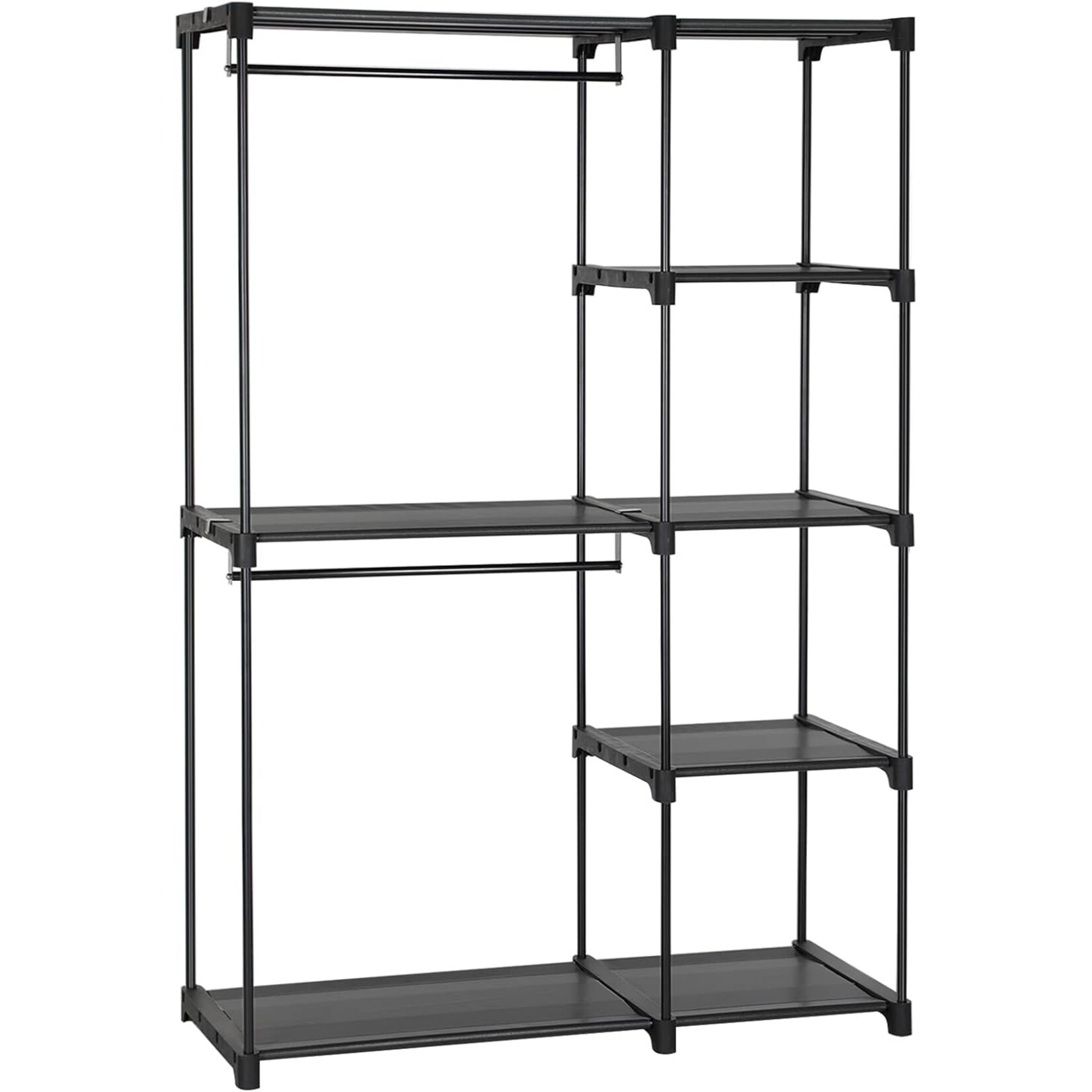 Parya Home Stable Clothes Rack – Freestanding, foldable with clothes rods, ideal for dressing room or bedroom, 112 x 43 x 165 cm, black