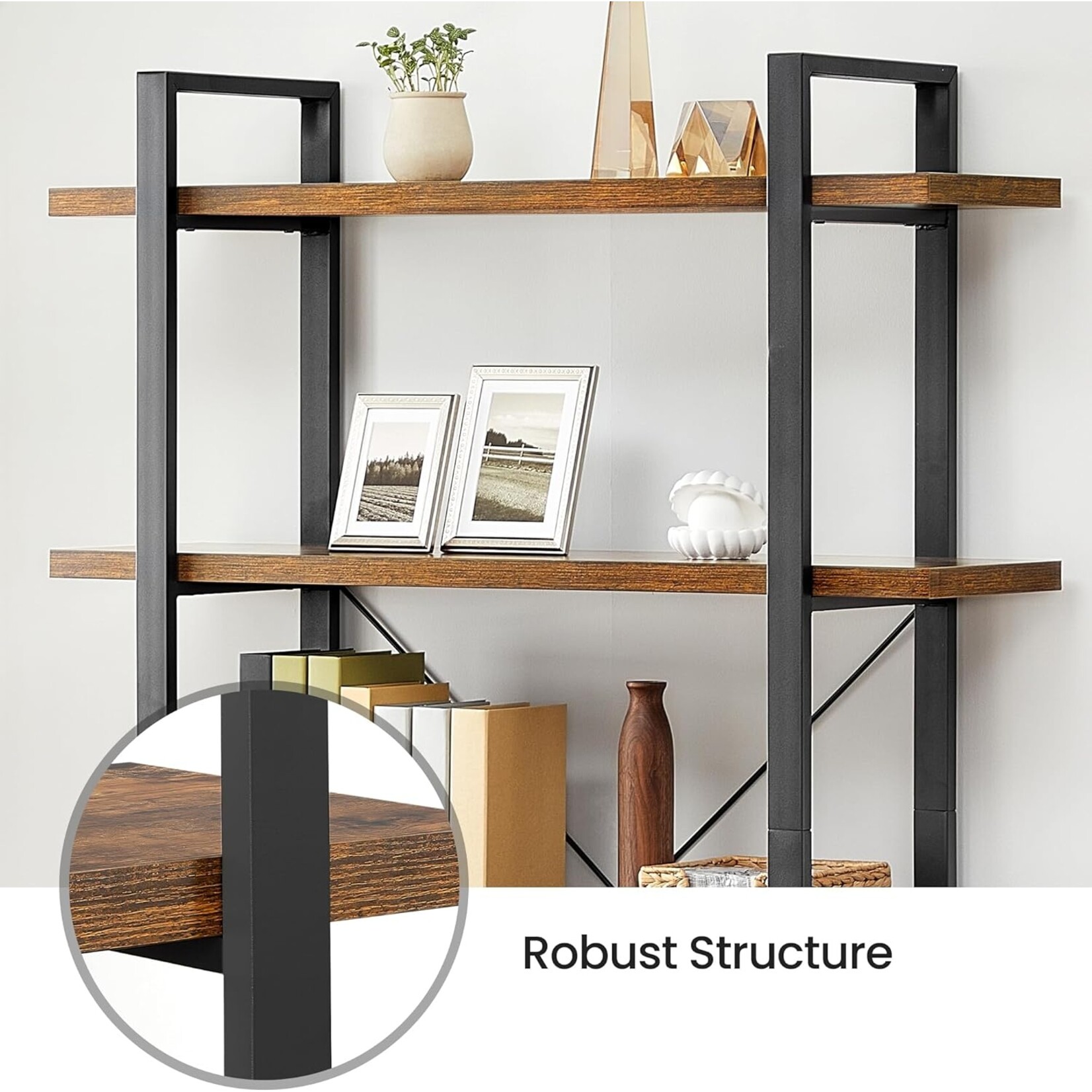 Parya Home Parya Home Industrieel Dressoir – Keukenkast met 3 deuren, ideaal voor woonkamer, keuken of eetkamer, 110 x 33 x 75 cm, vintage bruin-zwart